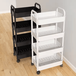 4-tier rolling storage cart organizer for kitchen, bathroom & snacks