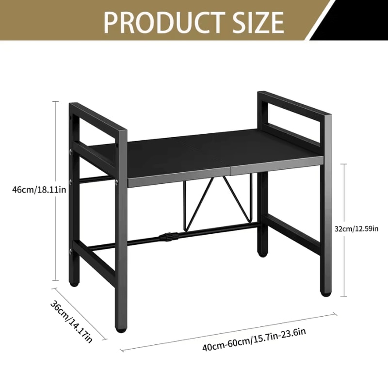 Adjustable Microwave Shelf Organizer For Kitchen Counter Storage 1