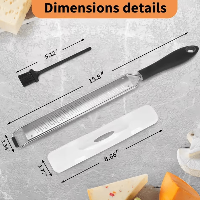 Stainless Steel Handheld Cheese Lemon Grater With AntiSlip Handle 1