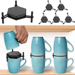 adjustable stackable coffee mug organizer for cabinet storage