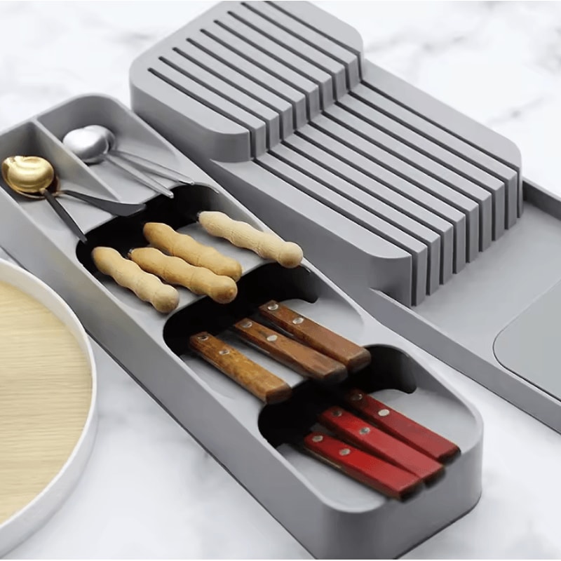 Expandable Kitchen Cutlery Spice Storage Organizer Box 0
