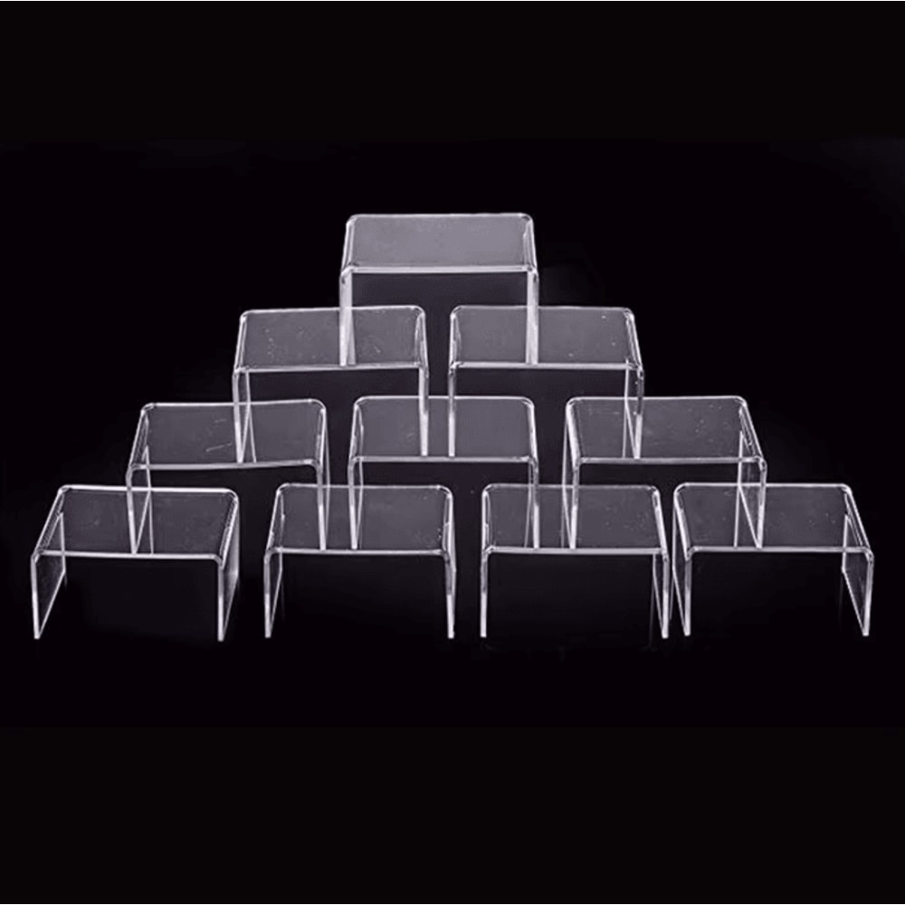 Stackable Clear Acrylic Display Risers For Makeup Perfume Organization 0