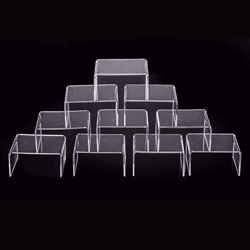 stackable clear acrylic display risers for makeup & perfume organization