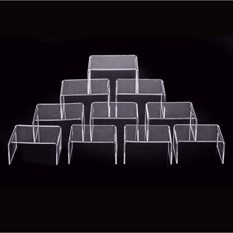 Stackable Clear Acrylic Display Risers For Makeup Perfume Organization 0