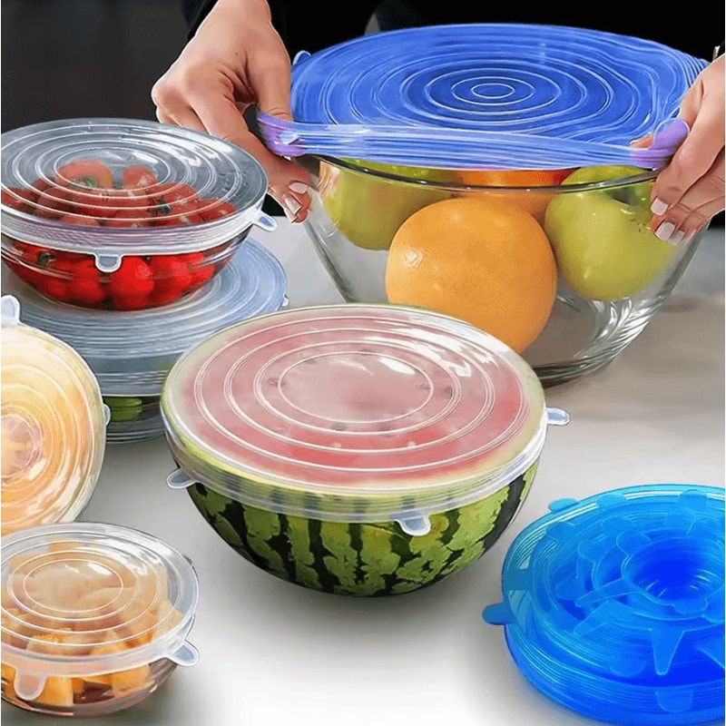 Reusable Silicone Stretch Lids Set For Bowls Pots Food Storage 0