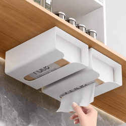 punch-free wall mounted tissue box holder with waterproof storage