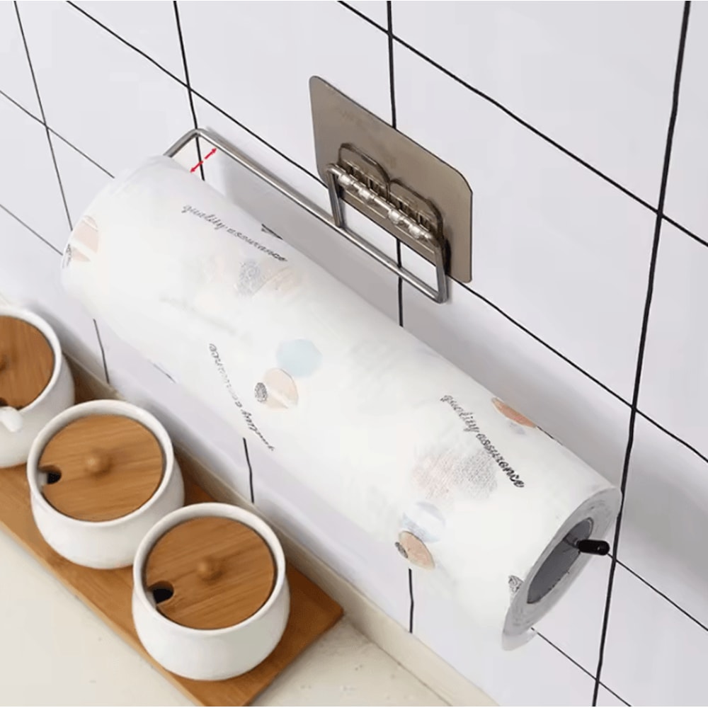 Adhesive Paper Towel Holder For Kitchen Bathroom Storage 1
