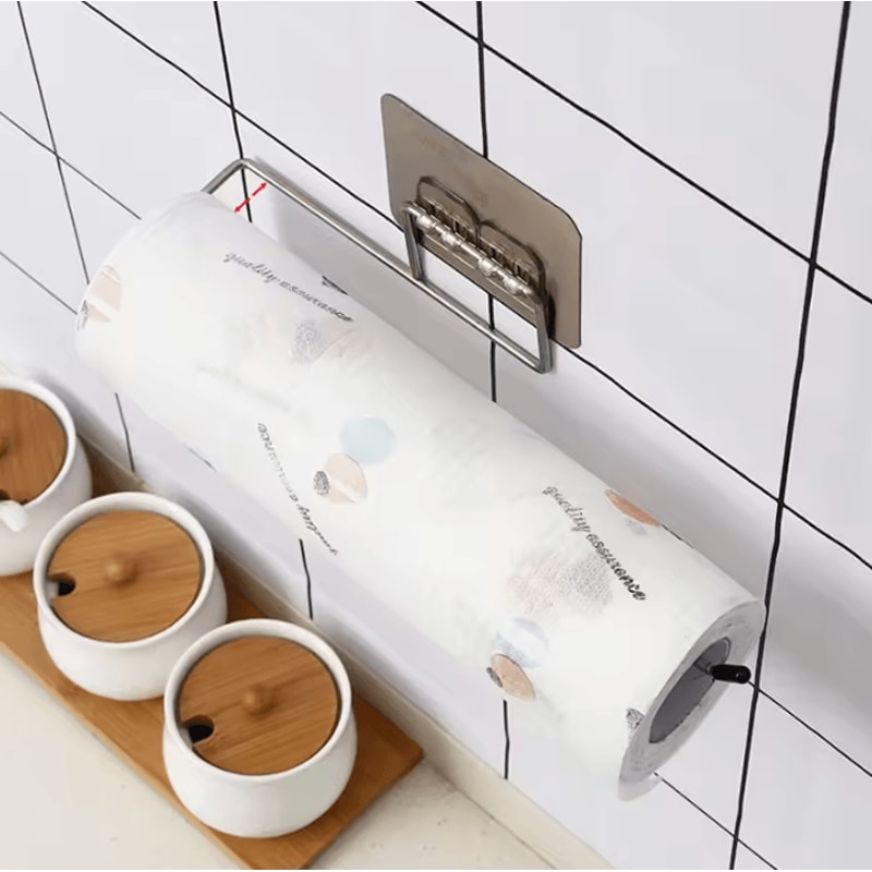 Adhesive Paper Towel Holder For Kitchen Bathroom Storage 1