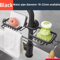 Space Aluminum Kitchen Sink Organizer Rack With Sponge Soap Holder 9