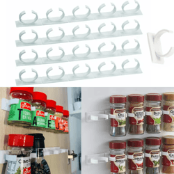 wall mount spice clip organizer rack for kitchen storage
