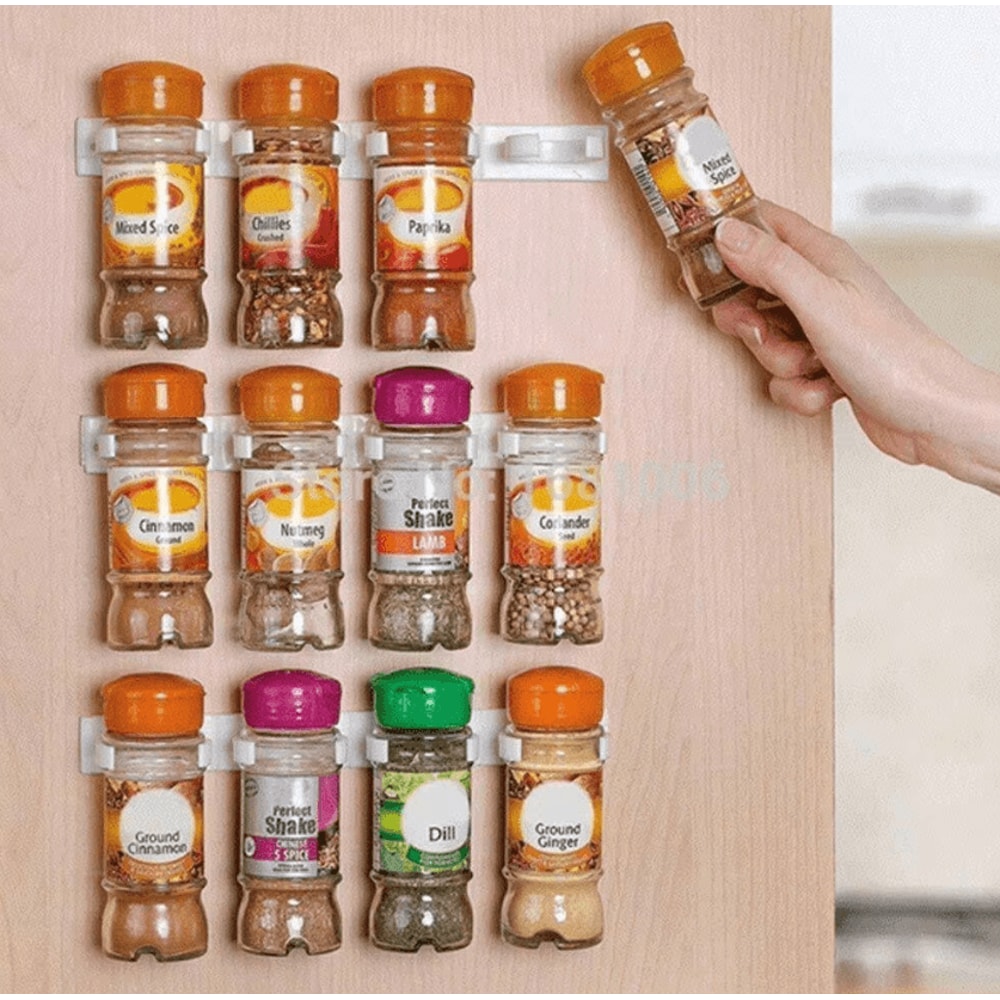 Wall Mount Spice Clip Organizer Rack For Kitchen Storage 1