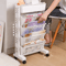 5Layer Rolling Bookshelf Organizer With Rotatable Storage Trolley 1