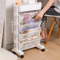 5Layer Rolling Bookshelf Organizer With Rotatable Storage Trolley 1