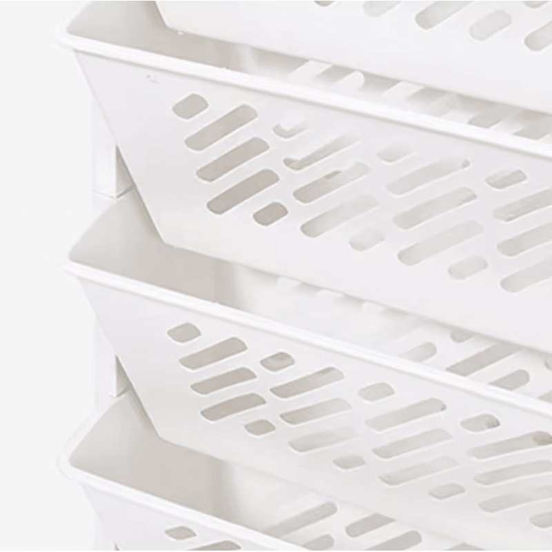 5Layer Rolling Bookshelf Organizer With Rotatable Storage Trolley 3