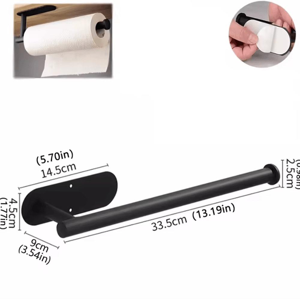 Adhesive Paper Towel Holder Rack For Kitchen Bathroom Organization 2