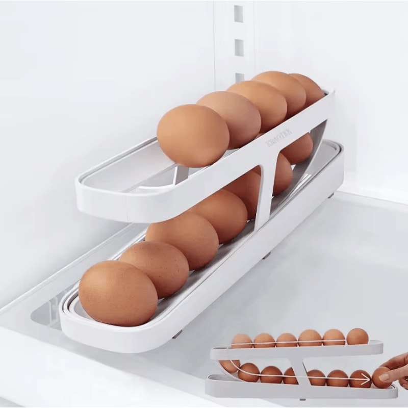 Automatic Rolling Egg Dispenser For Refrigerator Storage Organization 1
