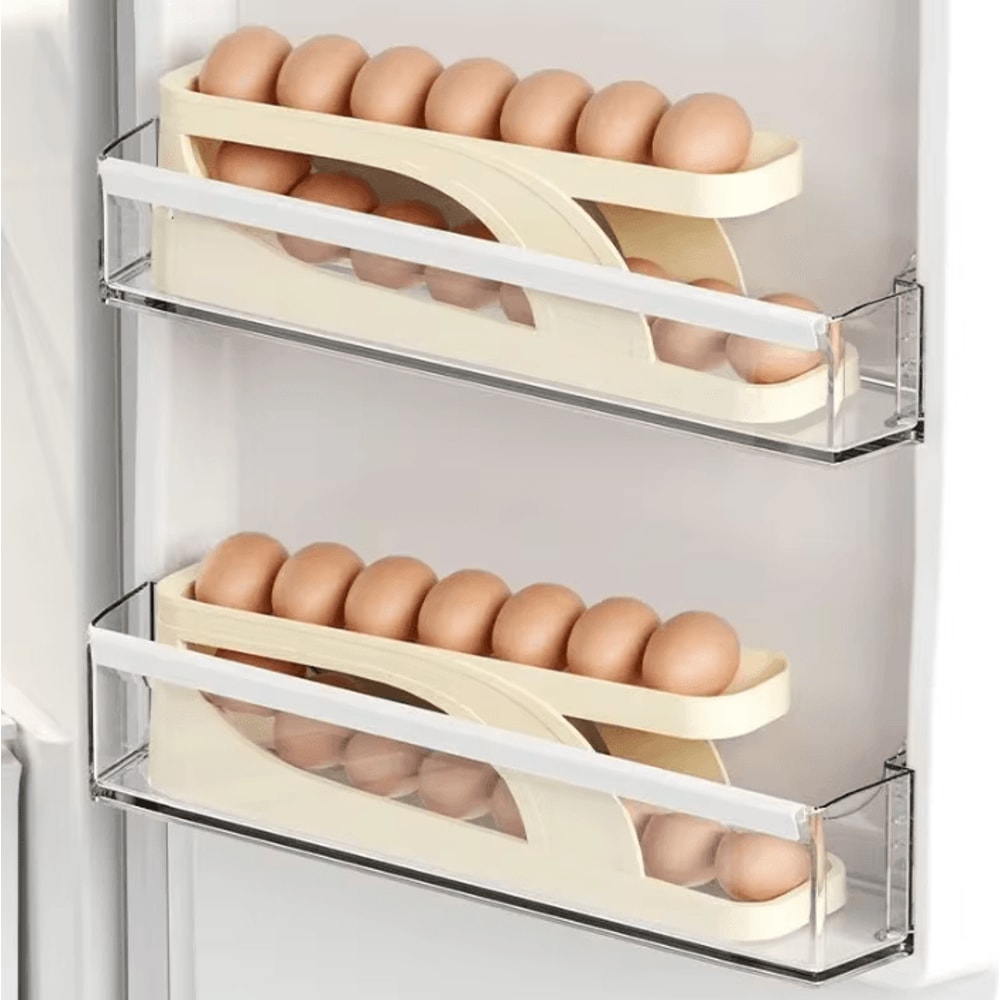 Automatic Rolling Egg Dispenser For Refrigerator Storage Organization 3
