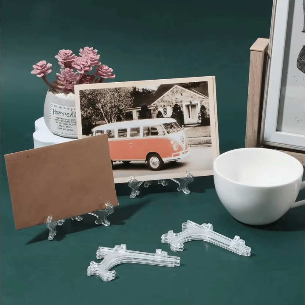 Clear Acrylic Display Easel Stand For Plates Photos Home Decor 0