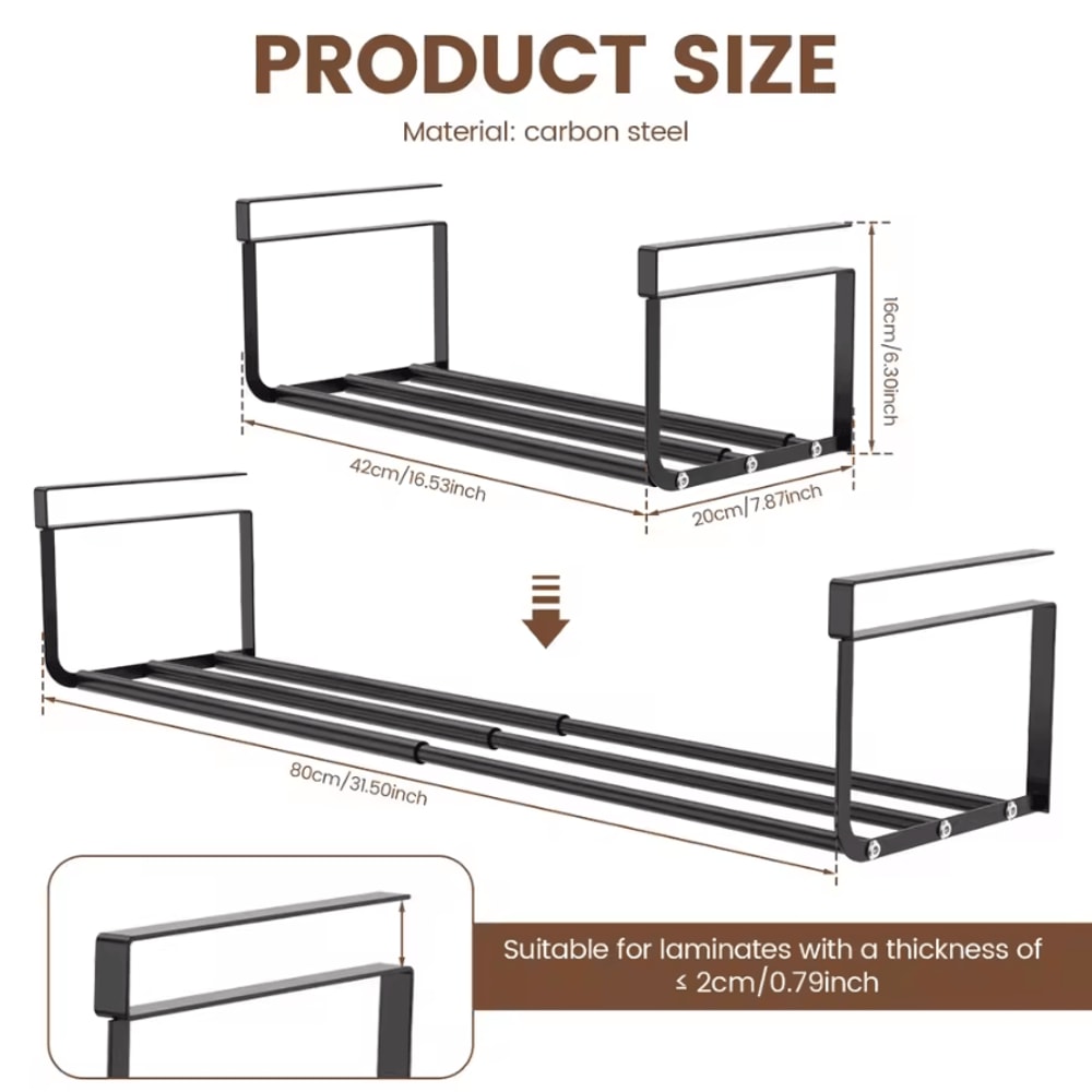 Extendable Under Cabinet Storage Basket For Kitchen Desk Organization 4