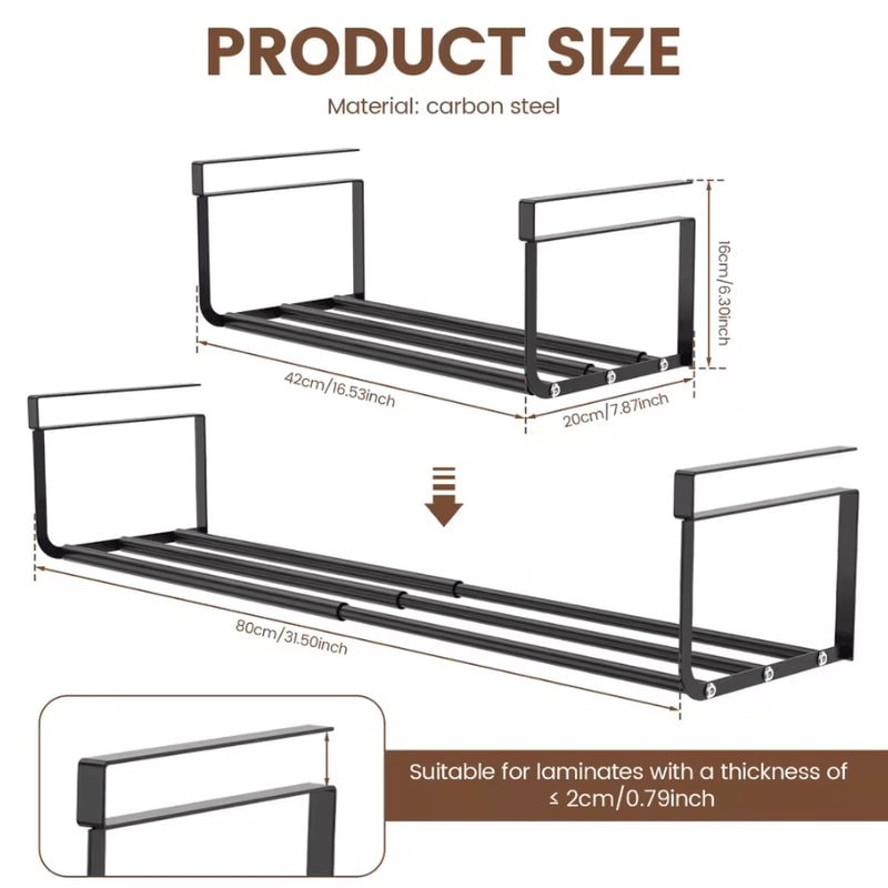 Extendable Under Cabinet Storage Basket For Kitchen Desk Organization 4