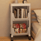 Portable Rolling Bookshelf Trolley With Wheels Storage Shelves 0