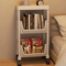 Portable Rolling Bookshelf Trolley With Wheels Storage Shelves 0