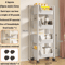 Portable Rolling Bookshelf Trolley With Wheels Storage Shelves 1