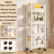 Portable Rolling Bookshelf Trolley With Wheels Storage Shelves 2