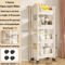Portable Rolling Bookshelf Trolley With Wheels Storage Shelves 2