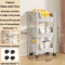 Portable Rolling Bookshelf Trolley With Wheels Storage Shelves 4