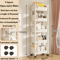 Portable Rolling Bookshelf Trolley With Wheels Storage Shelves 5