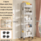 Portable Rolling Bookshelf Trolley With Wheels Storage Shelves 6