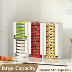 multi-functional ramen storage organizer box for kitchen & desktop storage