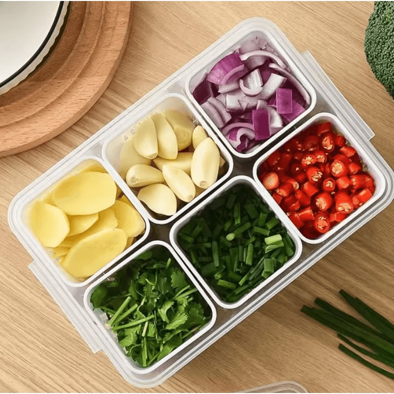Refrigerator FreshKeeping Drain Storage Box For Ginger Garlic Vegetables 3