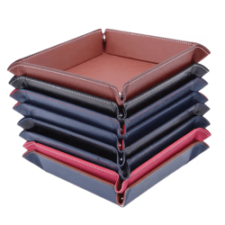 foldease pu leather valet tray organizer
