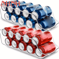 clearstack soda can fridge organizer bin