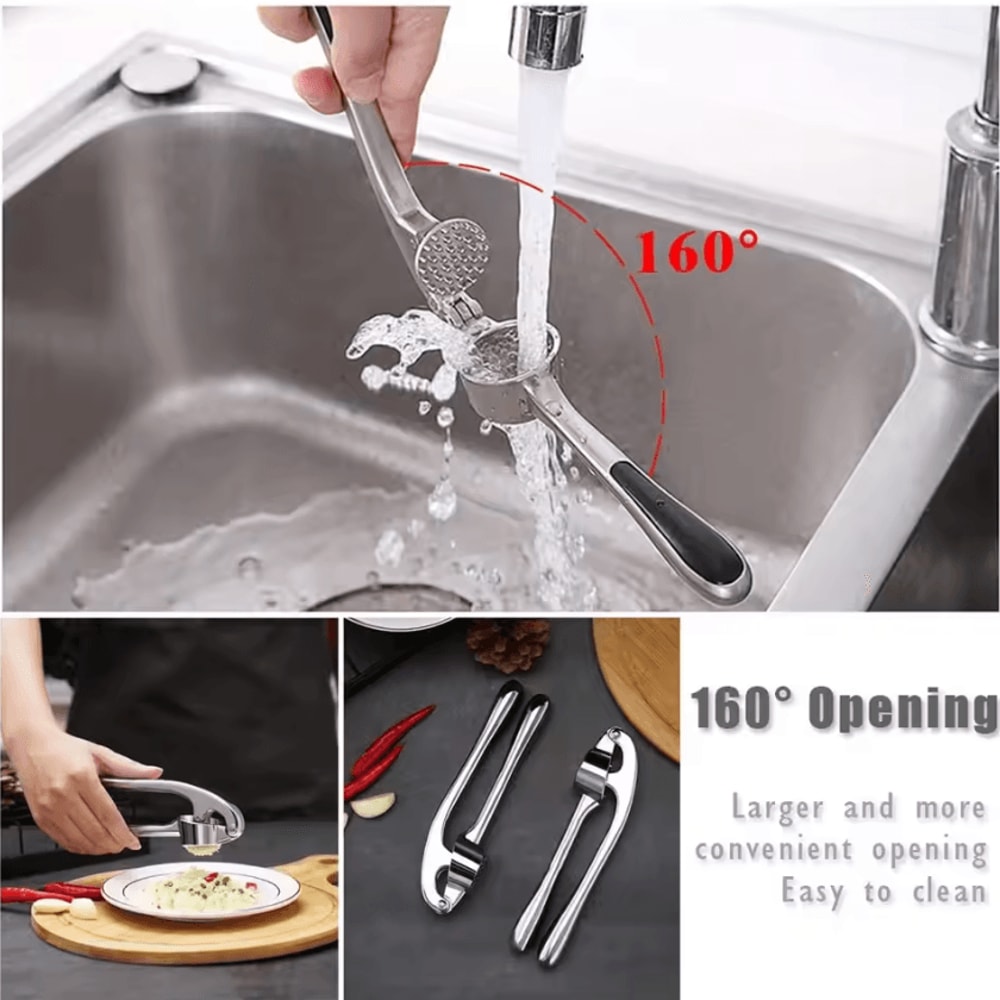 RockEase Stainless Steel Garlic Press Rocker 1