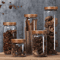 Scandinavian Glass Airtight Kitchen Storage Canister With Wooden Lid 0