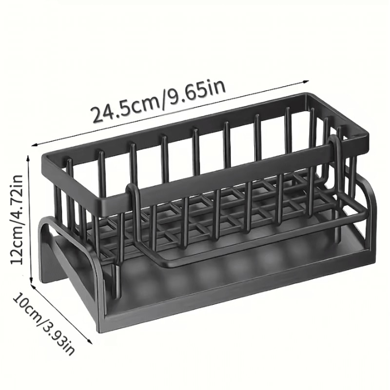 MultiFunction Sink Caddy Organizer With Drain Tray Brush Holder 1