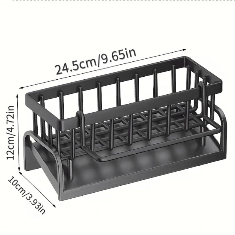 MultiFunction Sink Caddy Organizer With Drain Tray Brush Holder 4
