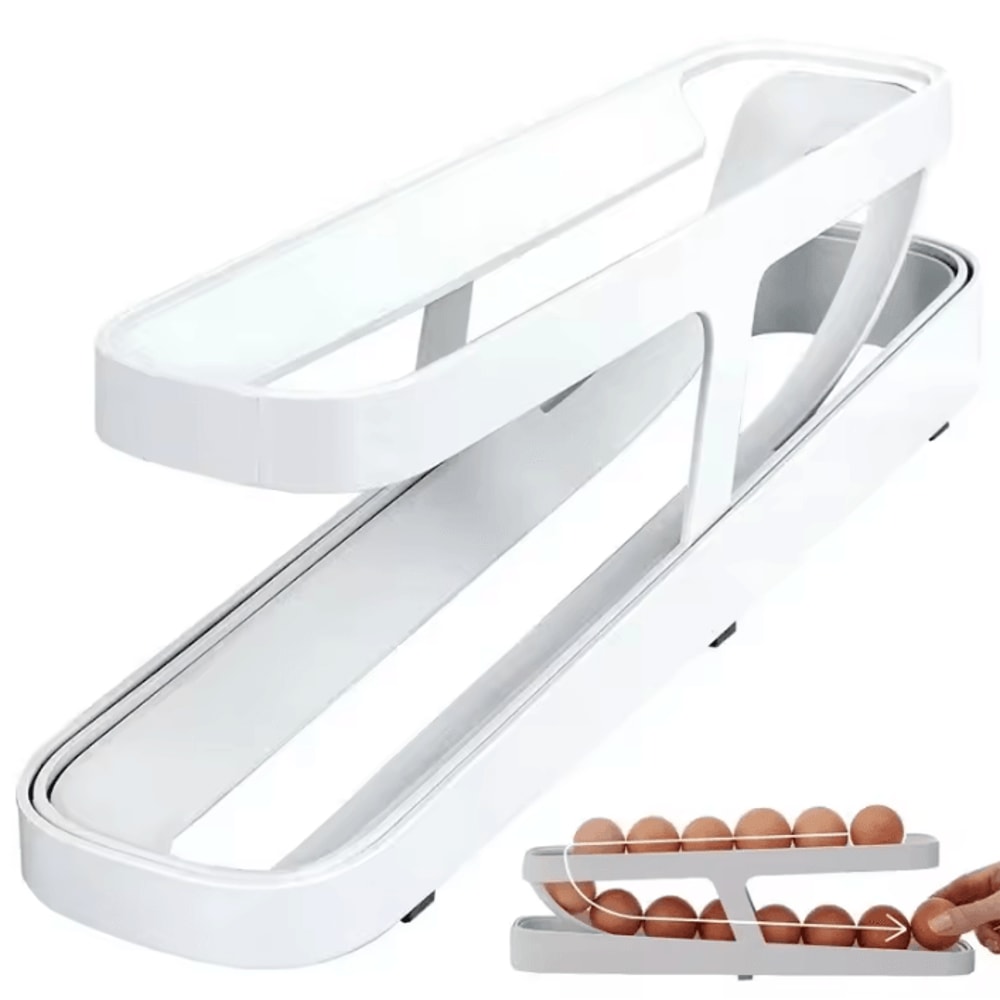 Automatic Rolling Egg Organizer Refrigerator Storage Box 2