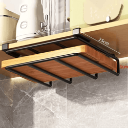space-saving under cabinet kitchen organizer rack with hooks