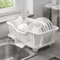 AquaFlow Kitchen Dish Drying Rack With Drain Board Utensil Holder 0