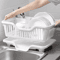 AquaFlow Kitchen Dish Drying Rack With Drain Board Utensil Holder 2