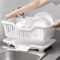 AquaFlow Kitchen Dish Drying Rack With Drain Board Utensil Holder 2