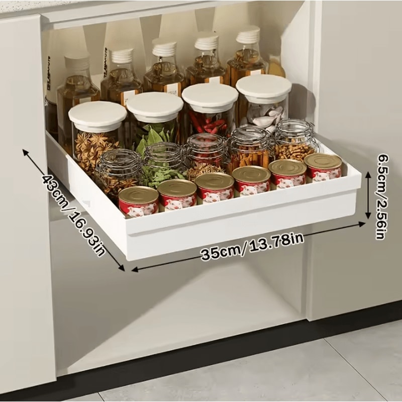 SlideEase HeavyDuty PullOut Cabinet Organizer NoDrill Storage Tray 4