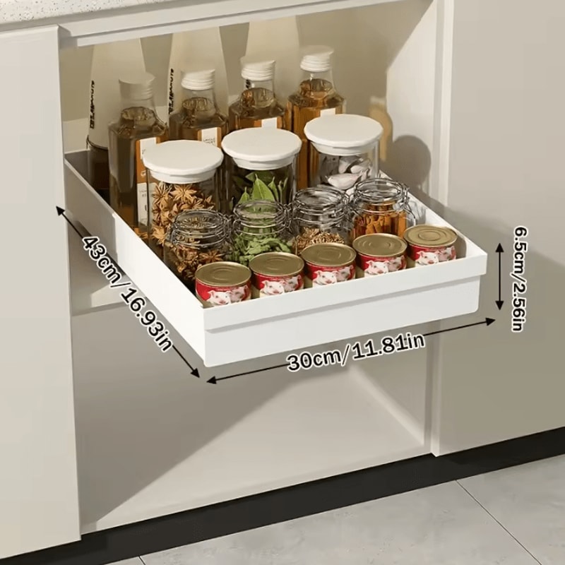 SlideEase HeavyDuty PullOut Cabinet Organizer NoDrill Storage Tray 5