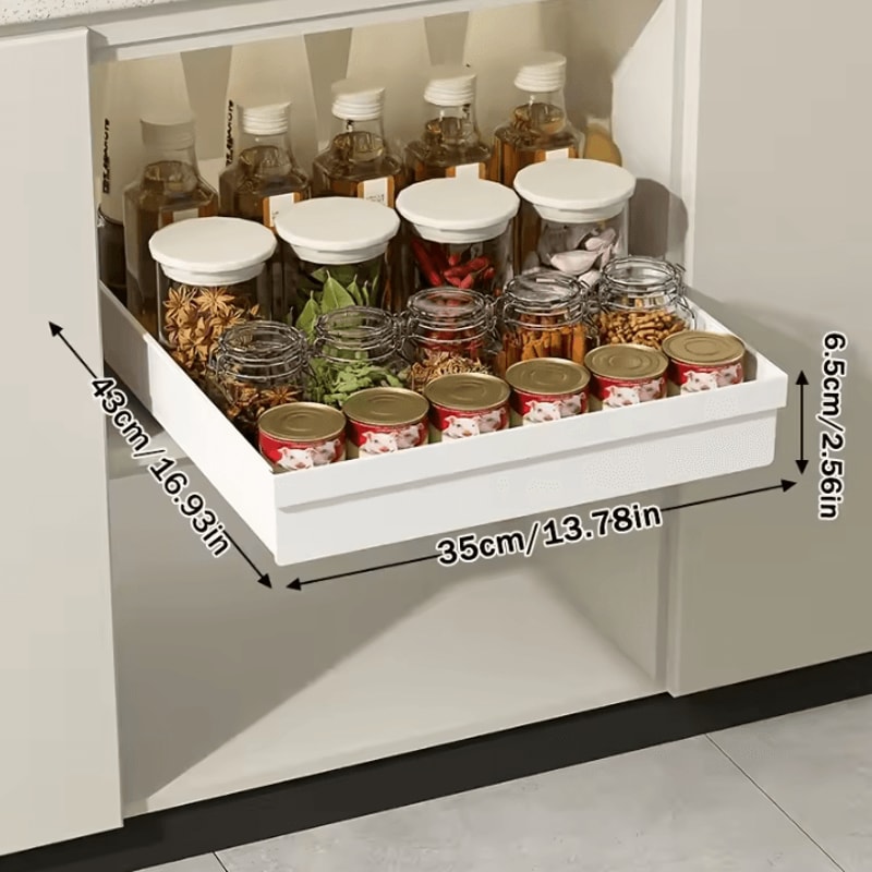 SlideEase HeavyDuty PullOut Cabinet Organizer NoDrill Storage Tray 7