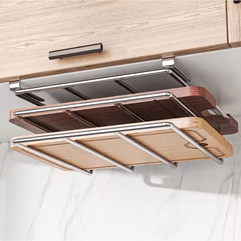 SlideStore Under Cabinet Cutting Board Pot Lid Organizer Rack 4