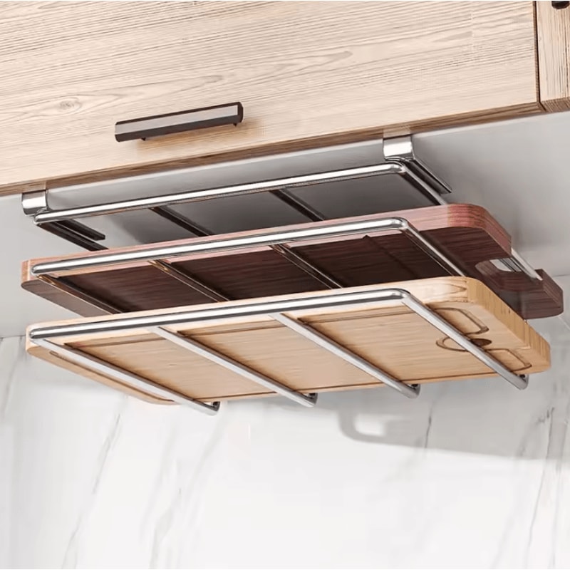 SlideStore Under Cabinet Cutting Board Pot Lid Organizer Rack 4